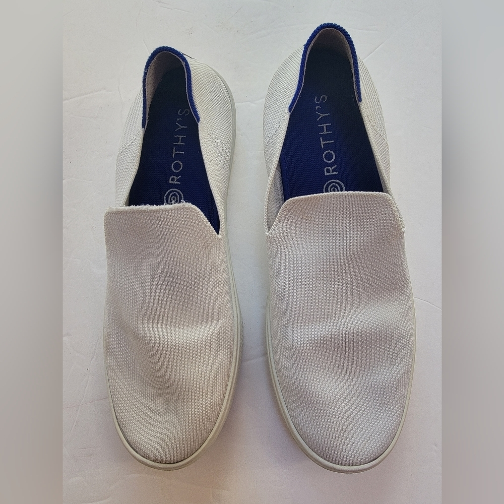 Rothy's Womens Classic White Slip-On Shoes Size 10.5